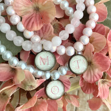 Load image into Gallery viewer, Garden Party Coquette Style Beaded Charm Bracelet with Initial Charm