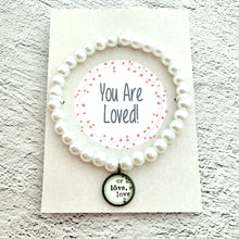 Load image into Gallery viewer, Beaded Affirmation Charm Bracelet with Message Display Card, Can be Personalized!