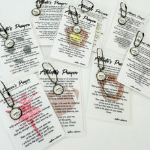 Load image into Gallery viewer, Sports Prayer Bag Tag Christian Prayer Card with Charm