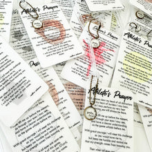 Load image into Gallery viewer, Sports Prayer Bag Tag Christian Prayer Card with Charm
