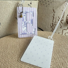 Load image into Gallery viewer, Personalized Floral Bag Tag with Bronze Heart Charm Embellishment