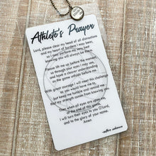 Load image into Gallery viewer, Sports Prayer Bag Tag Christian Prayer Card with Charm