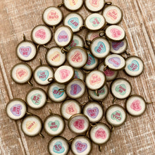 Load image into Gallery viewer, Valentine Conversation Heart Theme Charms - Create your own!