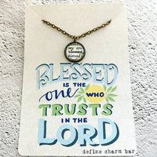 Load image into Gallery viewer, Blessed Charm Necklace on Message Card
