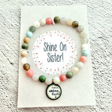 Load image into Gallery viewer, Beaded Affirmation Charm Bracelet with Message Display Card, Can be Personalized!
