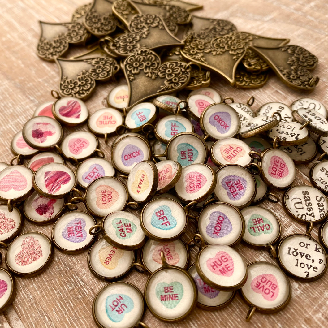 Valentine Conversation Heart Theme Charms - Create your own!